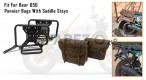 For Royal Enfield Bear 650 Canvas and Leather Pannier Bags Dust Color With Saddle Stays - SPAREZO